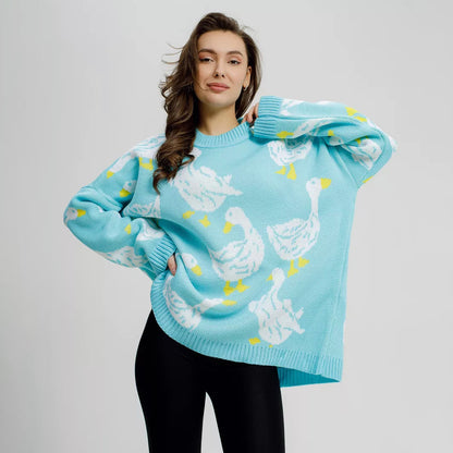 Fashion Personality Duck Print Sweater For Women sweater SAM74