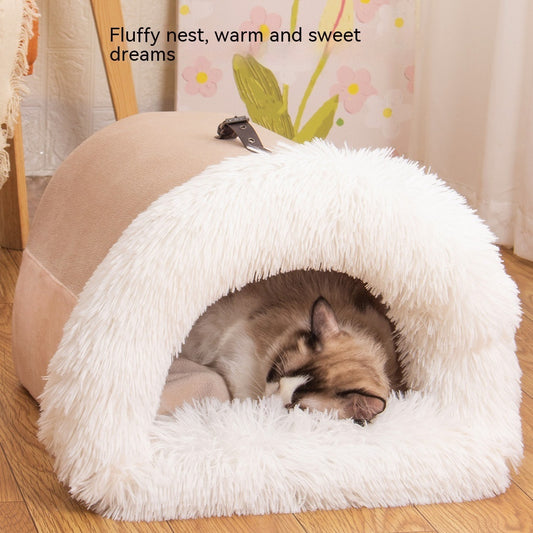 New Splice Portable Pet Nest Portable Autumn And Winter Warm Dog Nest Moisture-proof Long Fur Cat Nest Cross Border Pet Nest SAM96