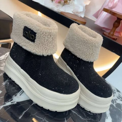 Pink black rhinestone Cozy Winter Slip-On Shoes for Women | Warm, Stylish & Comfortable – Trendy Casual Shoes SAM1011 (Copy)