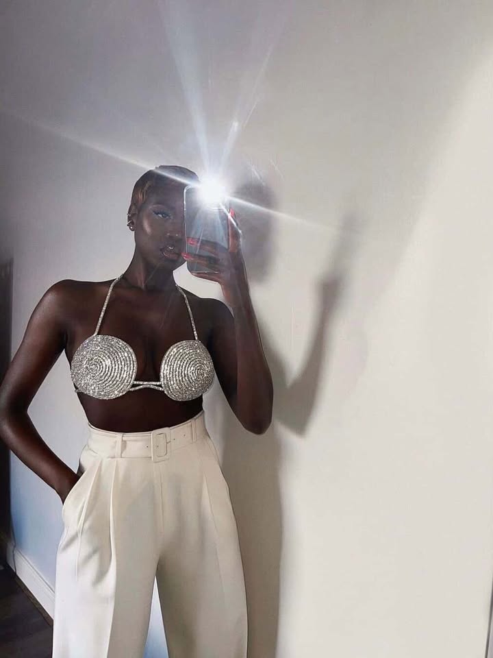 The Aurora Crystal Spiral Halter Bralette sam1200