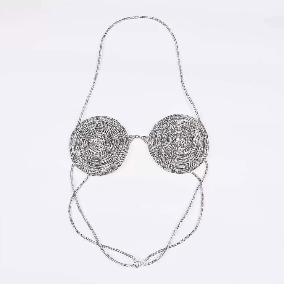 The Aurora Crystal Spiral Halter Bralette sam1200