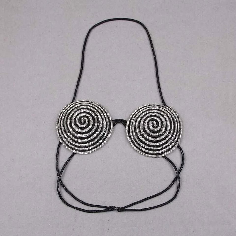 The Aurora Crystal Spiral Halter Bralette sam1200