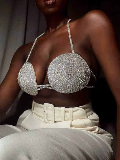 The Aurora Crystal Spiral Halter Bralette sam1200