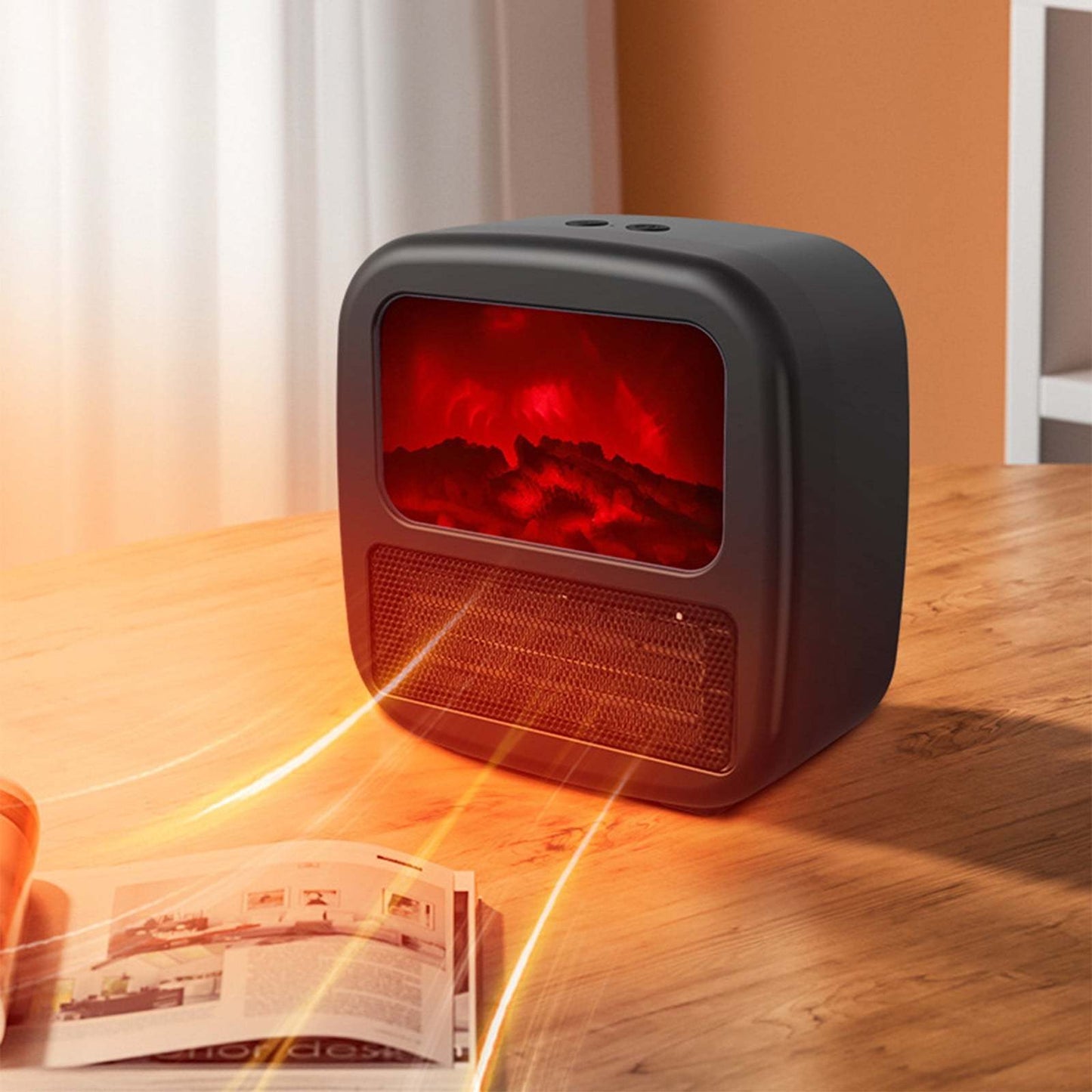 Household Electric Heater Warmer Portable 3D Anti-real Flame Electric Heater Warm Air Fan Room Winter Stove Radiator SAM76