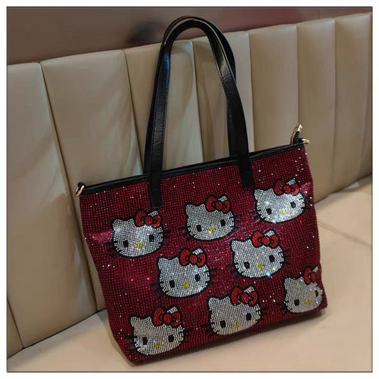 Luxury Rhinestone K Tote Bag for Women | Bling Fashion Shoulder Bag