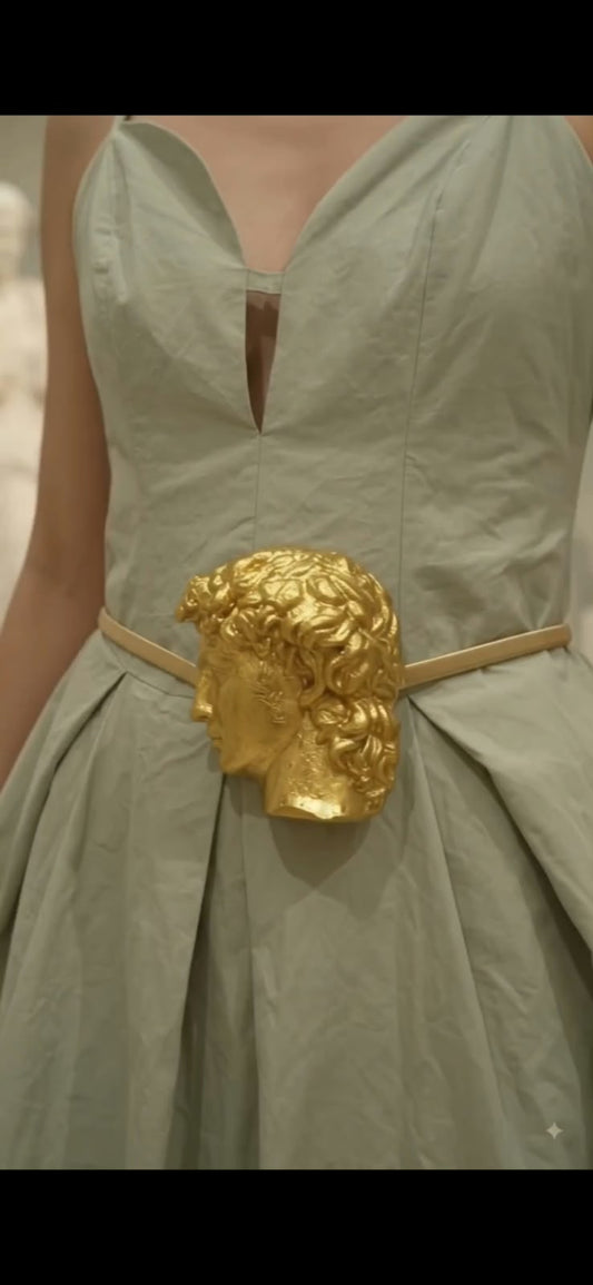 Gold Sculpted Buckle Fashion Belt