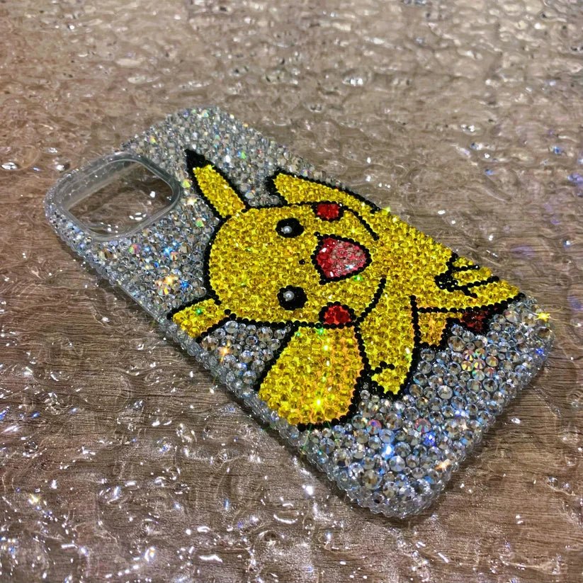 Handmade Rhinestone Pikachu iPhone Case – Luxury Bling Phone Cover