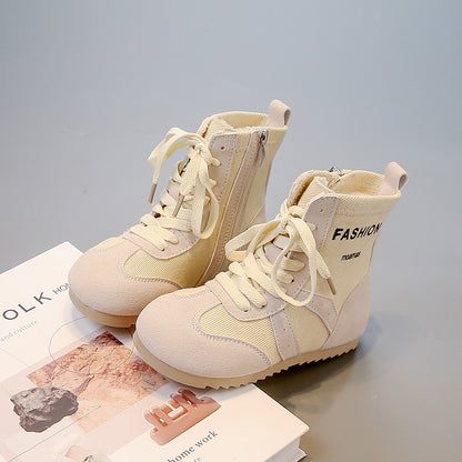 Children's fashionable mid-top Martin boots, girls' boys shoes, trendy casual shoes SAM956