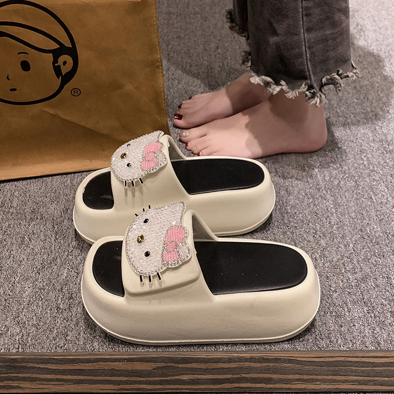 SFH thick-soled height-increasing sandals for women to wear outside in summer, home and indoor Internet celebrity beach slippers