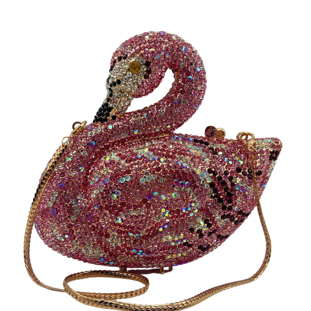 Luxury clutch diamond-set dinner bag animal swan SAM300