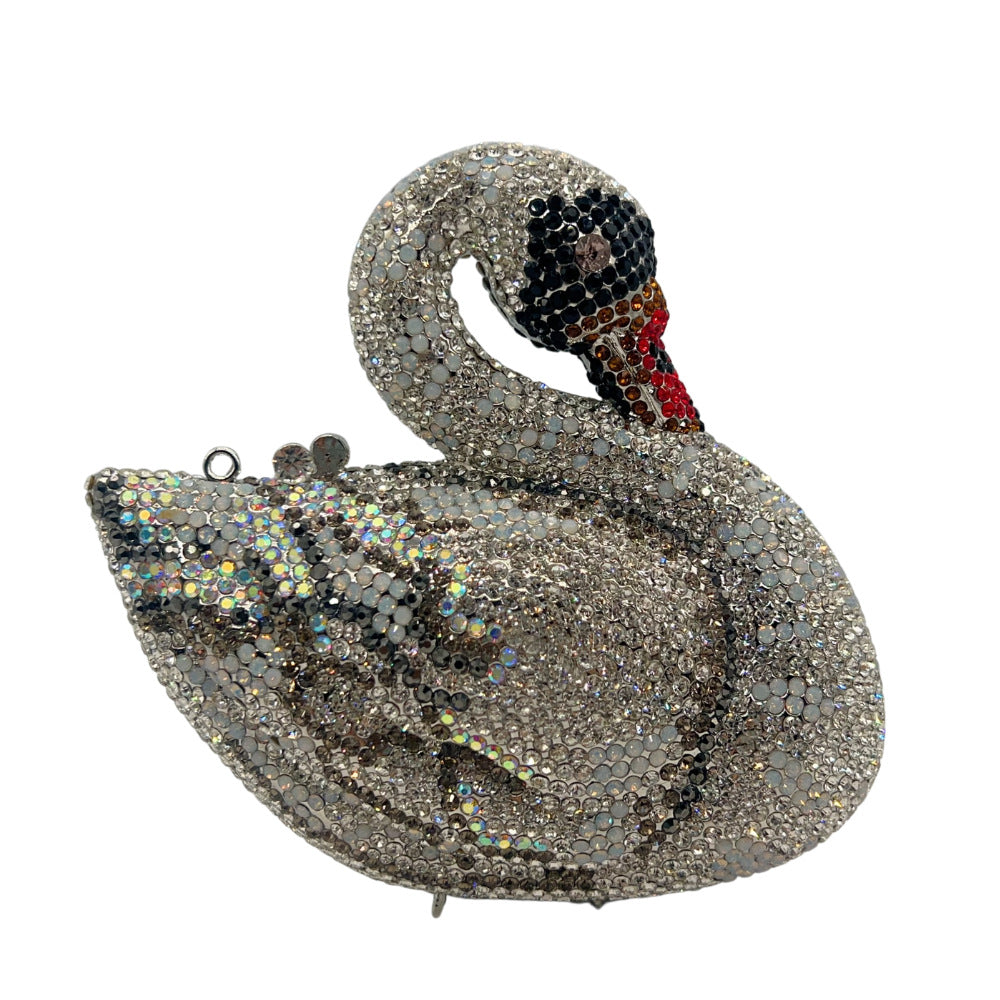 Luxury clutch diamond-set dinner bag animal swan SAM300