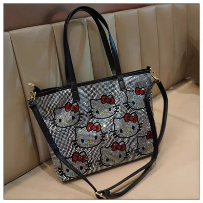 Luxury Rhinestone K Tote Bag for Women | Bling Fashion Shoulder Bag