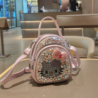 Pink rhinestone character mini backpack