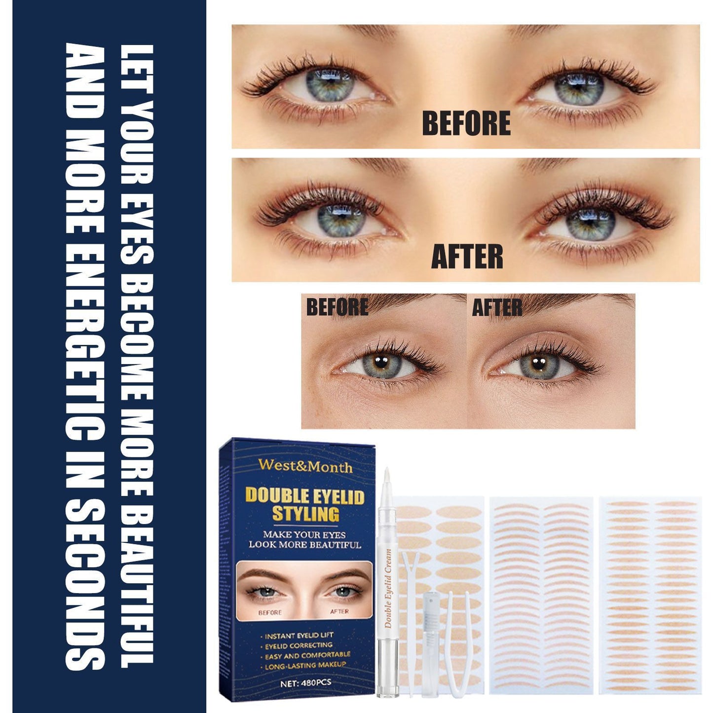 Double Eyelid Stickers Lace Glue-free SAM90