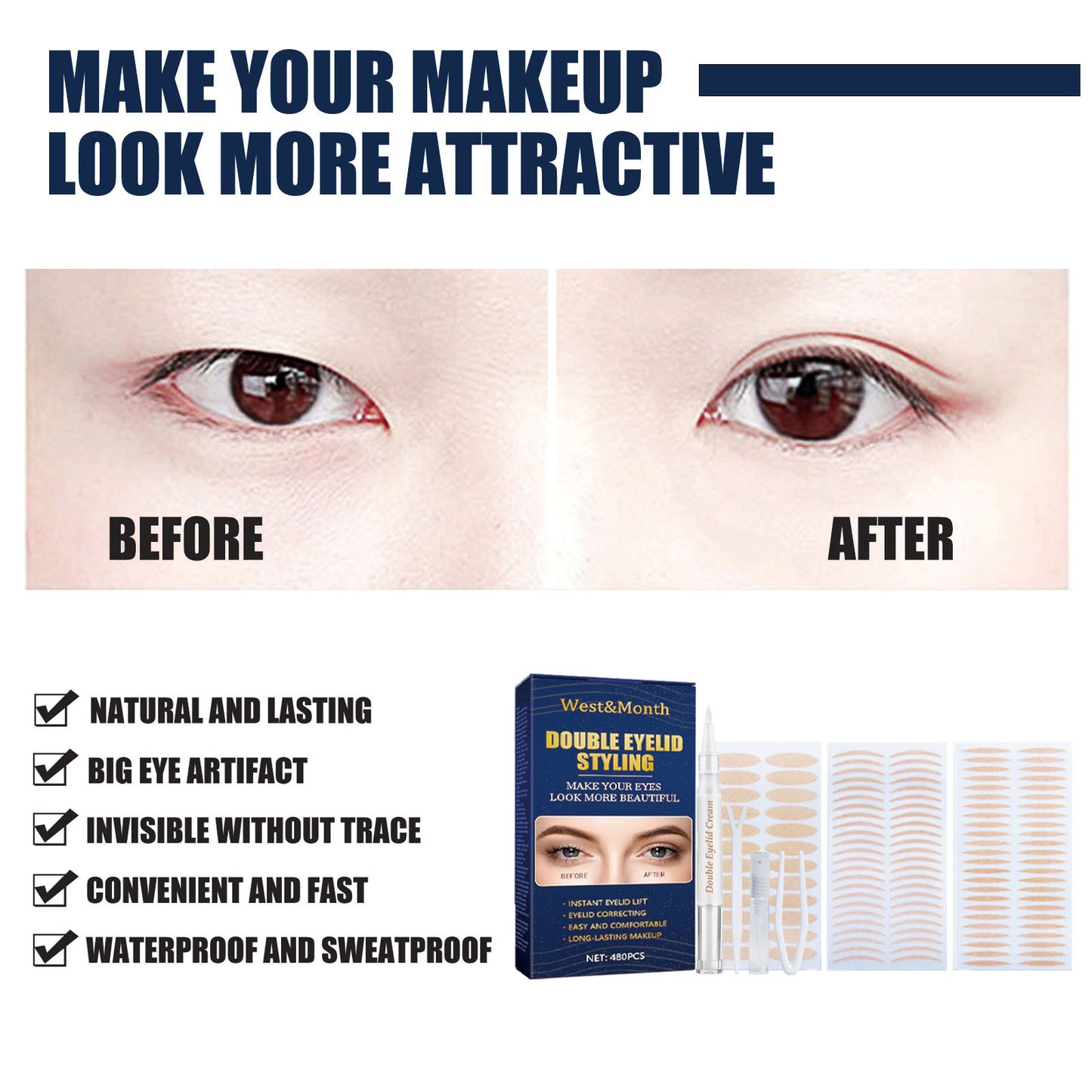 Double Eyelid Stickers Lace Glue-free SAM90