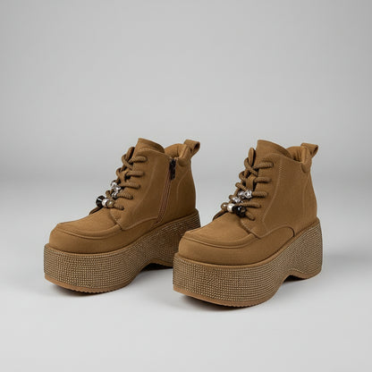 boots for women, new winter thickened velvet high-top, rhinestone inner heightening shoes SAM876