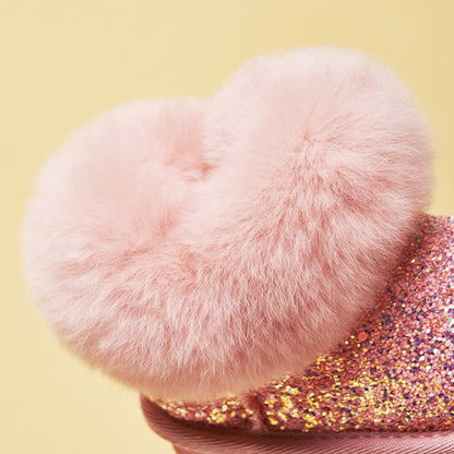 Girls snow boots children's shoes 2 plus velvet soft sole princess SAM906