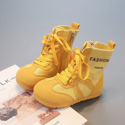 Children's fashionable mid-top Martin boots, girls' boys shoes, trendy casual shoes SAM956